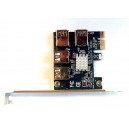 PCI Express rozbočovač 1x PCI-E na 4x PCIE-E ver.002